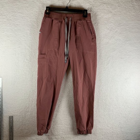 FIGS Scrub‎ Pants Women's XS Pink Stretch Logo Drawstring Pockets Nurse Dr. 7875 - Picture 1 of 11